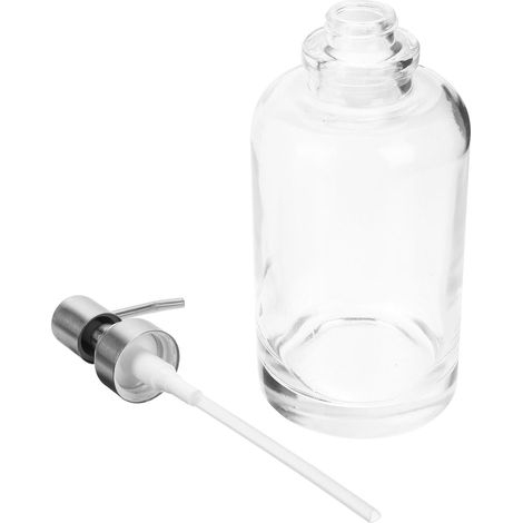 Distributeur de savon transparent avec pompe en acier inoxydable . liquide pour les mains , idéal la (1/5)