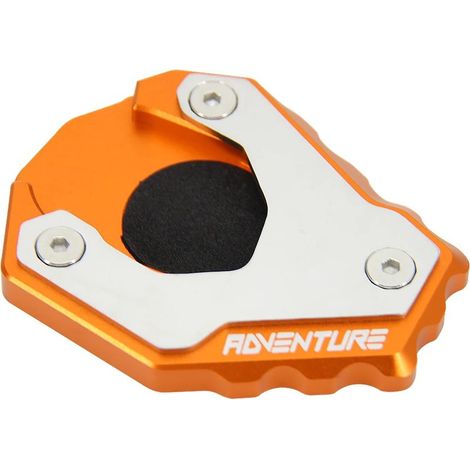 (Orange) Béquille latérale compatible avec les motos 790 Adventure R et 790 Adventure 790 ADV. Extension de béquille de stationnement avec plaque de support et pédale maxpower. (1/4)