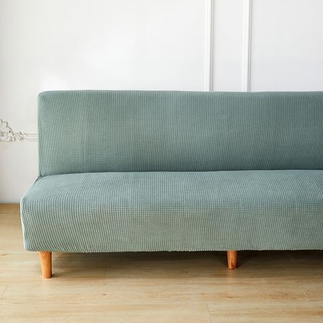 Dehnbarer Schlafsofabezug ohne Armlehnen, reines Salbeigrün, universell für Futons, 160–190 cm (1/5)