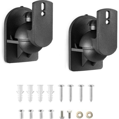 Support mural pour haut-parleur - Support pour haut-parleur surround - Supporte 7,7 lb - Noir (1/5)