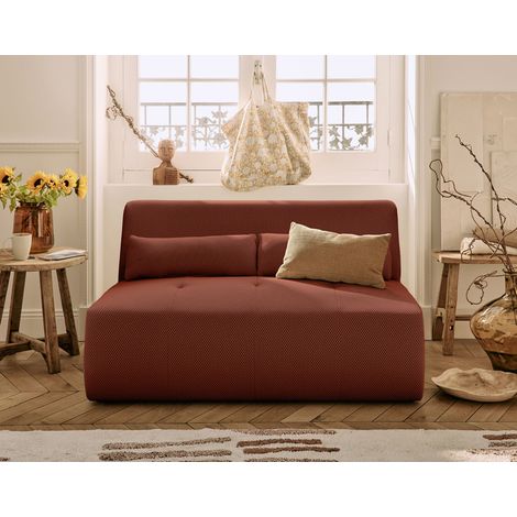 Onyx - canapé droit 2 places - en tissu mailles 3d - terracotta (1/5)