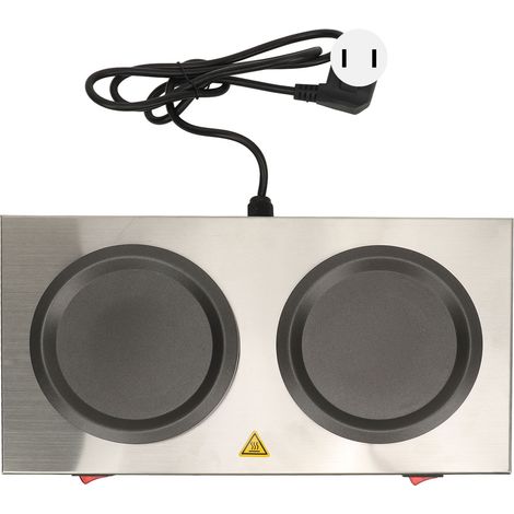 Plaque chauffante double pour cafetière, réchaud à café commercial en acier inoxydable portable, chauffe-décanter standard pour cafétéria, prise américaine 110V (1/5)