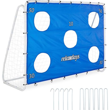 Relaxdays – Cage de foot avec mur de tir – Acier robuste – Dimensions HxLxP : 170 x 235 x 85 cm – Montage rapide – Pour entraînement petits et grands (1/5)