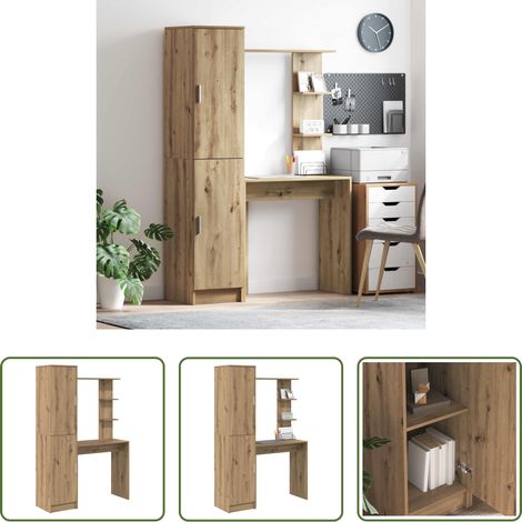 Bureau chêne - Bureau 2 pcs Chêne artisanal (1/5)