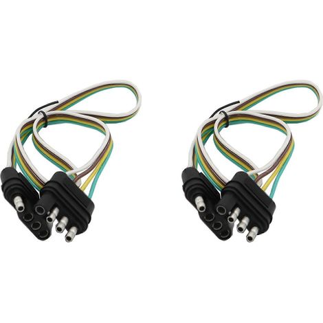 2 câbles d'alimentation pour feux arrière de voiture, faisceau de remorque américain à 4 broches, adaptateur SAE à 4 trous, câble de remorque, adaptateur pour feux de remorque (1/5)