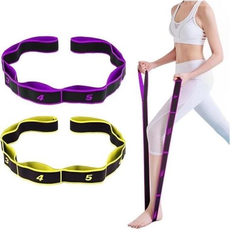 Elastique Musculation, Bande Élastique Fitness 8 Niveaux de Forces Elastique Sport Boucle d\'exercice pour Yoga Pilates Fitness (1/4)
