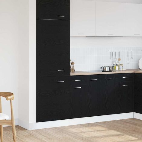 Hängeschrank mit Regal Schwarz Eichen-Optik 30 x 46 x 81,5 cm