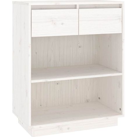Maison Exclusive - Armoire console Blanc 60x34x75 cm Bois de pin solide