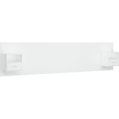 Maison Exclusive - Testiera per Letto con Comodini in Legno Multistrato Bianco