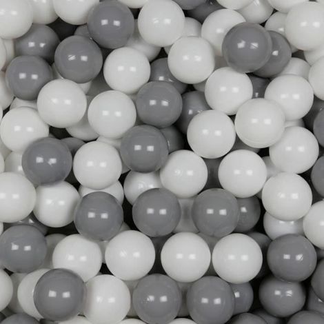 Balles De Piscine - 200 Pièces - Blanc Et Gris - Pour Jeux Aquatiques Et Trampoline (1/3)