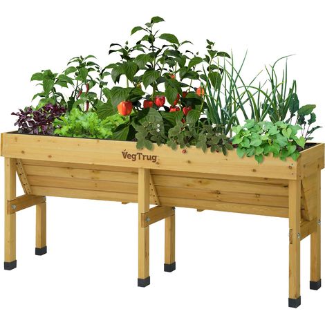 VegTrug Wallhugger Raised Bed 183 x 46 x 80 cm, colore naturale (1/4)