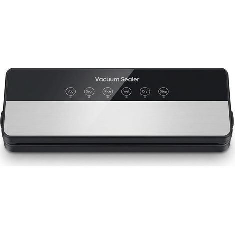 Machine Sous Vide Alimentaire 5 en 1 machine sous vide Cuisine et la Conservation Viandes, Nourriture Sèche, Humide et Fraîche (Noir, 9 vacuum bags) (1/5)