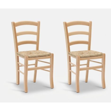 Lot de 2 chaises de salle à manger en bois massif Anna (1/3)