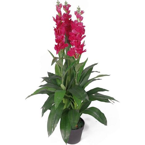 100cm Artificial Cymbidium Orchid Plant - Extra Large - Dark Pink Flowers (1/5)
