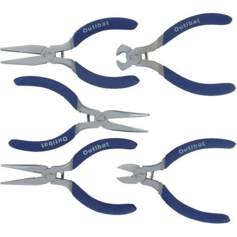 Mini Pinces - Acier Chrome Vanadium - 112 mm - Pour Travaux de Précision - Lot de 5 (1/2)