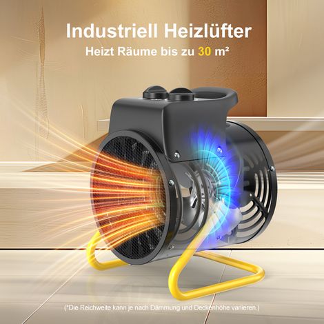 Gebläseheizer 3000W - Industrie-Heizkörper, verstellbarer Winkel & Thermostat für Haus und Baustelle - DAHTEC (1/5)
