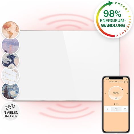 Klarstein Radiateur Infrarouge Mural Intelligent, Chauffage Infrarouge 960W, Panneau Chauffant Infrarouge, APP Mobile, Radiateur Electrique Extra Plat, Salle de Bain, Sans CO2, Faible Conso d'Energie