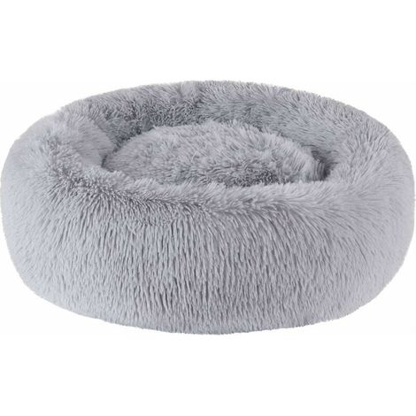 1 lit rond pour animaux, panier donut, 60 cm, tissu moelleux antidérapant, lavable, confortable pour chats et chiens (1/5)