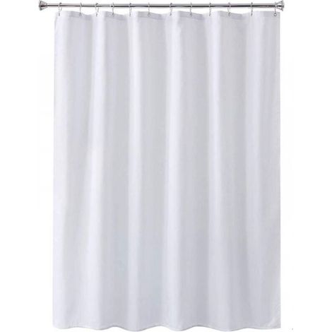 1PC 80X180CM，White，Waterproof and Anti-mold White Shower Curtain Bathroom Curtains with Grommets and Anti-Rust Hooks (1/4)