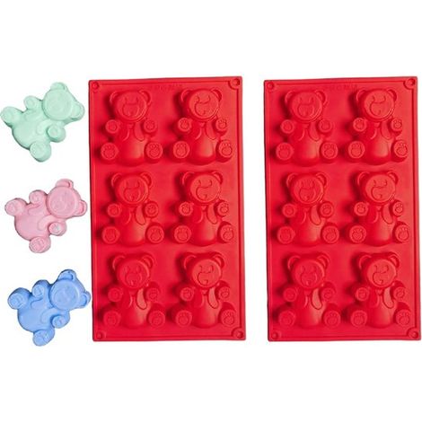 Set di 2 stampi in silicone antiaderente per muffin, torte al cioccolato, sapone, cupcake e gelatine. Accessorio da cucina in silicone, colore verde. (1/5)