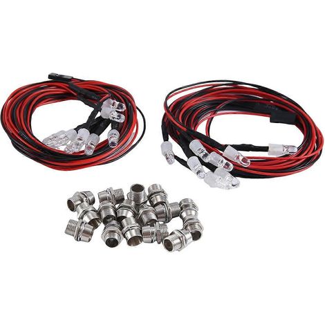 8 LEDs 5mm RC LED-Lichtset für 1/10 RC-Autos, LKWs, RC-Modelle, Drift-Autos