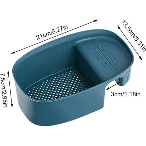 Égouttoir de cuisine suspendu avec trous de drainage, panier de cuisine, séparateur d'eau et de matières sèches. (1/5)