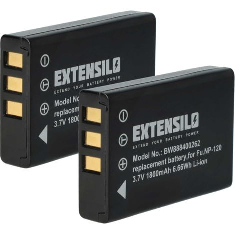 EXTENSILO 2x Akku Ersatz für RCA RD2400A-BAT für Kamera (1800 mAh, 3,7 V, Li-Ion) (1/5)