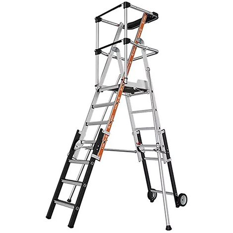 Scaletta telescopica 5 a 7 gradini - Altezza max di lavoro 4m - 2274201