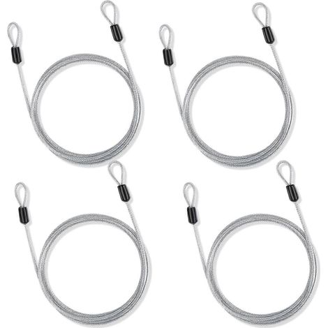 Ensemble de 4 câbles de sécurité en acier inoxydable avec œillets ( ) (1/3)