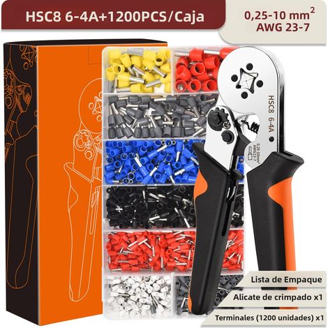 Kit de sertissage de cosses tubulaires pour outils électriques en acier au carbone, tailles 0,08-16 mm²/0,25-10 mm² (1/5)
