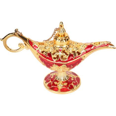 Genie Ally Lampe mit gold-rotem Reliefmuster, faszinierendes Design für Büro- oder Schlafzimmerdekoration (12 cm) (1/5)