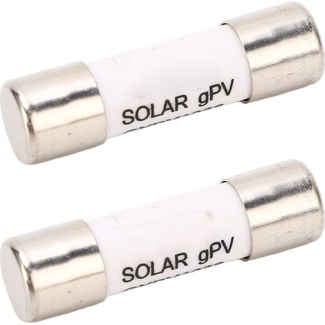 Fusible Photovoltaïque Solaire PV 2 Pièces 20A DC1000V Fusible Photovoltaïque 20kA Fusible de capacité de Rupture Céramique Haute Résistance Protection contre les Courts-circuits,A (1/5)