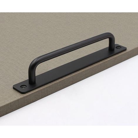 Ensemble de deux poignées de porte coulissante (noires). Entraxe 160 mm, longueur 180 mm.