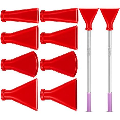 Komplettes Fluid-Art-Set: 8 Blasdüsen, Edelstahlröhrchen, Silikonmundstücke, Farbdüsen in verschiedenen Größen, Blasdüsen in verschiedenen Größen, Rot (1/5)