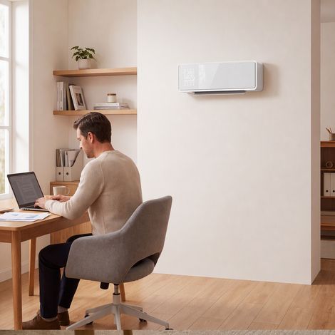 Radiateur mural 2000W PTC Verre Thermostat Programmable Détection Fenêtre Ouverte IP23 Télécommande LED Modes Chauffage Économique (1/5)