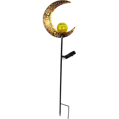 Lampes solaires d'extérieur en forme de lune et de soleil pour jardin, cour ou terrasse, style antique, 1 pièce. (1/5)