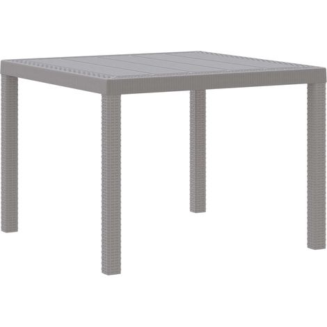 Gartentisch Hellgrau 100 x 100 x 73 cm Poly-Rattan (1/5)