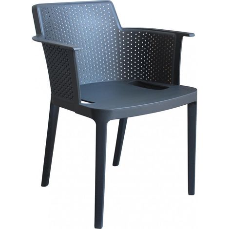 Poltrona Cathy 60x58x76,5 cm in Polipropilene Antracite (1/5)