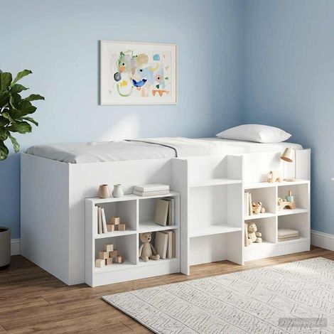 vidaXL Hochbett für Kinder Weiß 90 x 190 cm Holzwerkstoff (1/5)