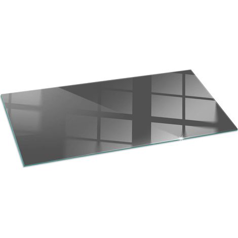 Kaminofen Glasplatte Funkenschutz Kaminplatte Kaminglas Ofenglas gehärtetem Glas mit Motiv Farbe Graubraun 125x50 cm (1/5)