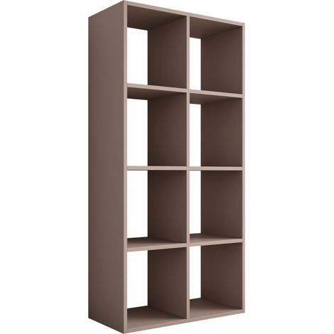 Libreria a 8 scomparti – colore: Marrone Caramello – 147 × 74 × 30 cm, in verticale o orizzontale (1/5)