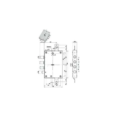 SERRATURA TRIPLICE APPLICARE CON SCROCCO DM BLINDATE 52571/37  mm.63, SX (52571ROMS1 36)    MOTTURA
