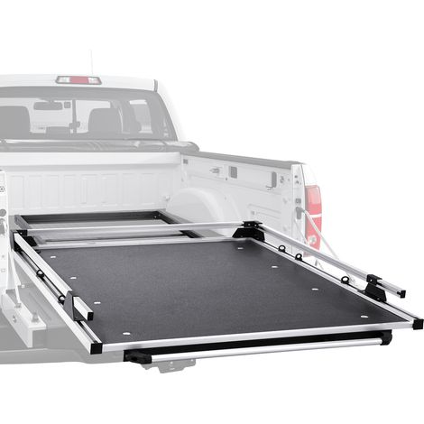 VEVOR Organizador Deslizante para Caja de Camioneta con Capacidad 453,6 kg, Cuenta con 6 Anillos Móviles para Asegurar, Bandeja Deslizable de 2 Posiciones para Camionetas, Negro, 1727 x 1220 mm (1/5)