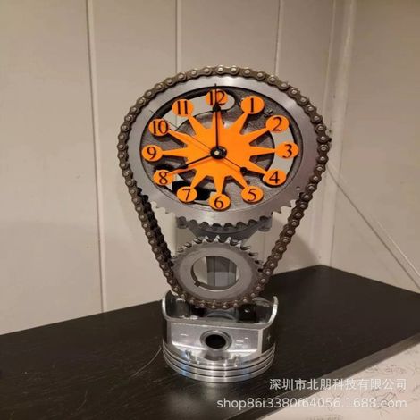 Reloj de engranajes giratorios explosivo y transfronterizo, decoración de resina, versión de metal naranja (completo) (1/5)