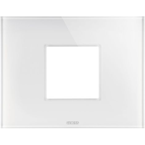 PLAQUE ICE 2P VERRE BLANC GEWISS GW16902CB