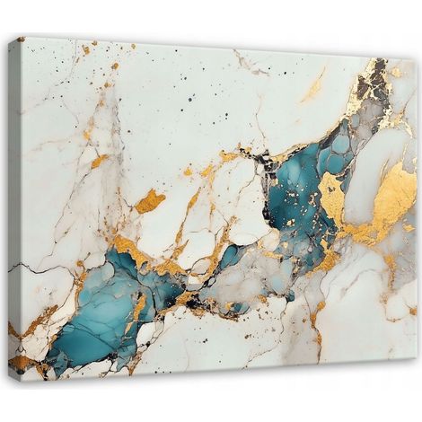 Peinture abstraite marbre gris or pour chambre salon sur toile 120x80 (1/3)