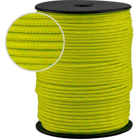 Fluoreszierendes Fallseil 3mm 100m - hochfestes Nylon, 1200-1400 kg, gelb - BRAND