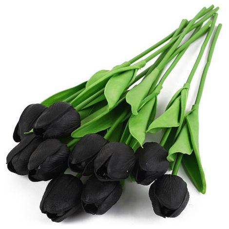10pcs tulipes noires, fleurs artificielles pour accessoires de décoration de mariage (1/5)