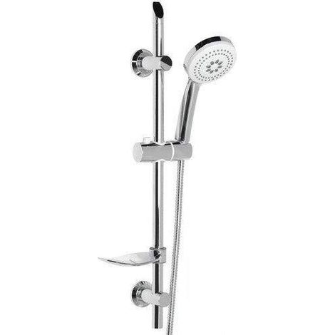 Aqualine Sunra - Ensemble de douche 10 cm, barre avec distributeur de savon et flexible, chromé 11444 (1/5)