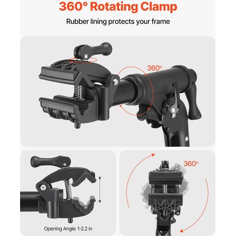 Support de réparation vélo 38,56 kg, pied d'atelier pliable réglable 1035-1630 mm avec plateau magnétique, rack d'entretien VTT et route maison (1/5)